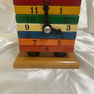 Colorful Wooden Stacking Clock Toy